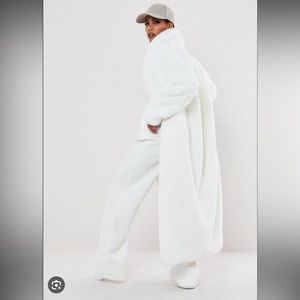 Missguided White Faux Fur Coat